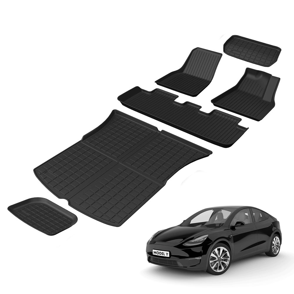 Tesla Model Y Heavy Duty Waterproof All-Weather Floor Mats(Full Set)