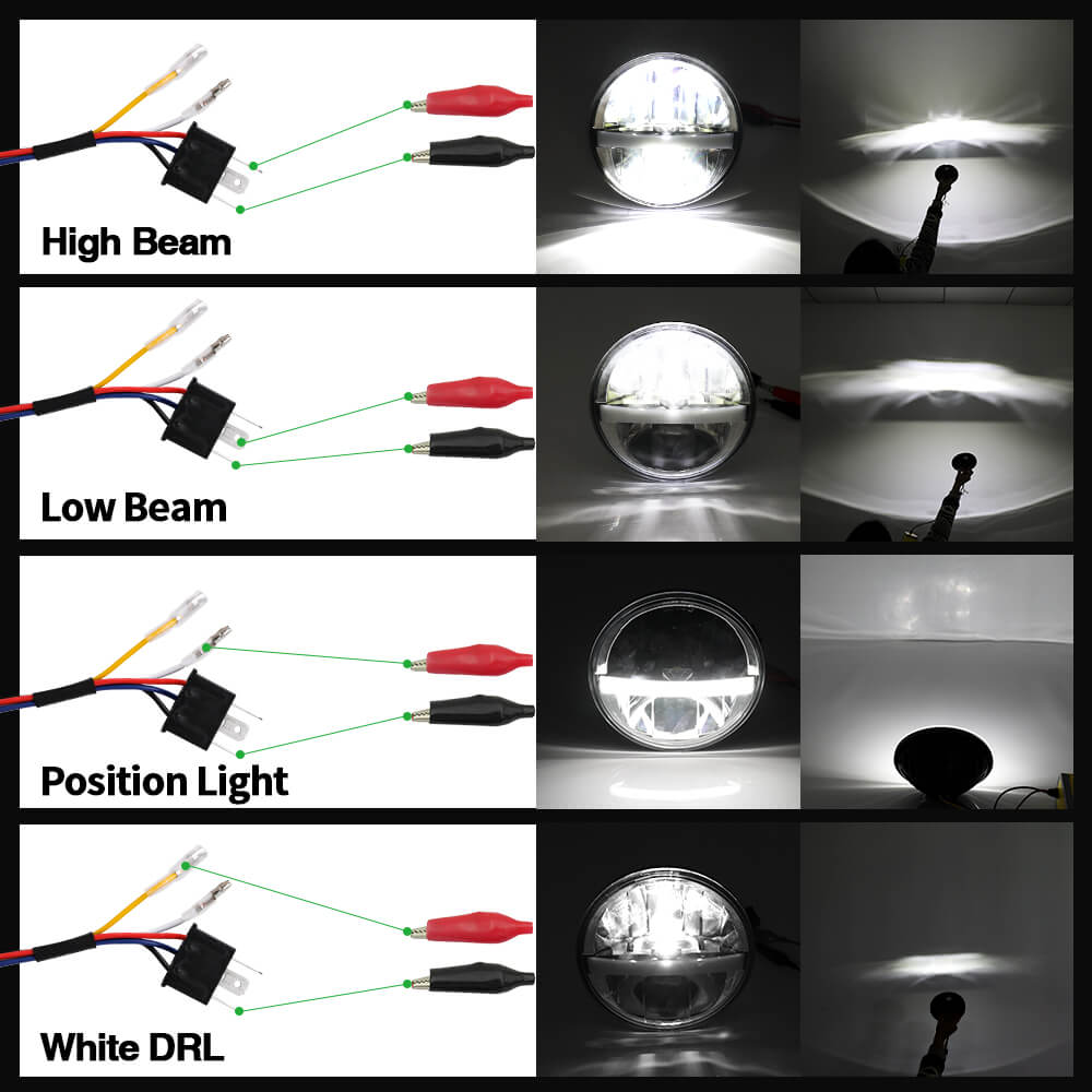 5.75 Inch Round Headlight With White Daytime Light