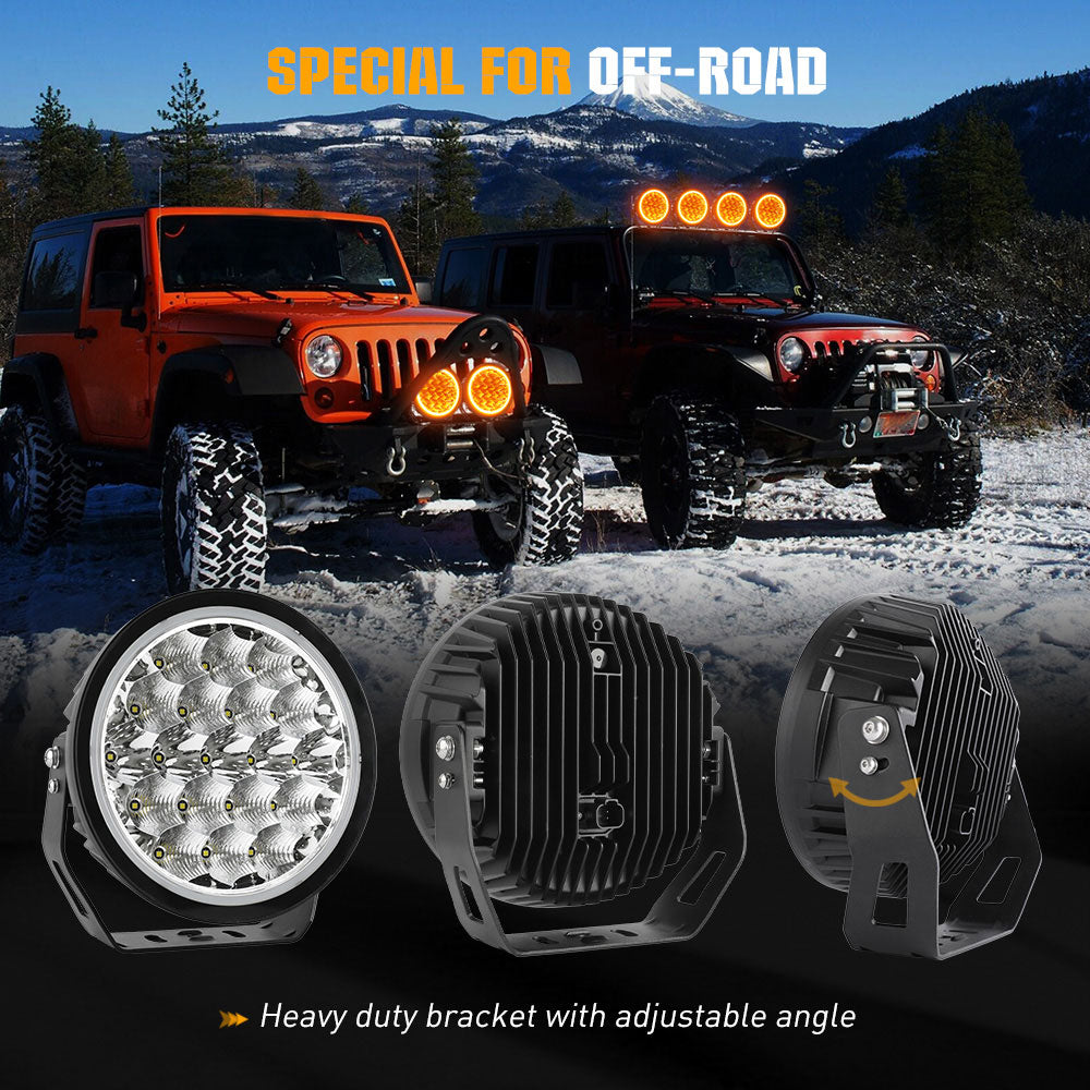 COLIGHT 9inch Aura Series Combo Beam LED Driving Lights With Yellow&White DRL