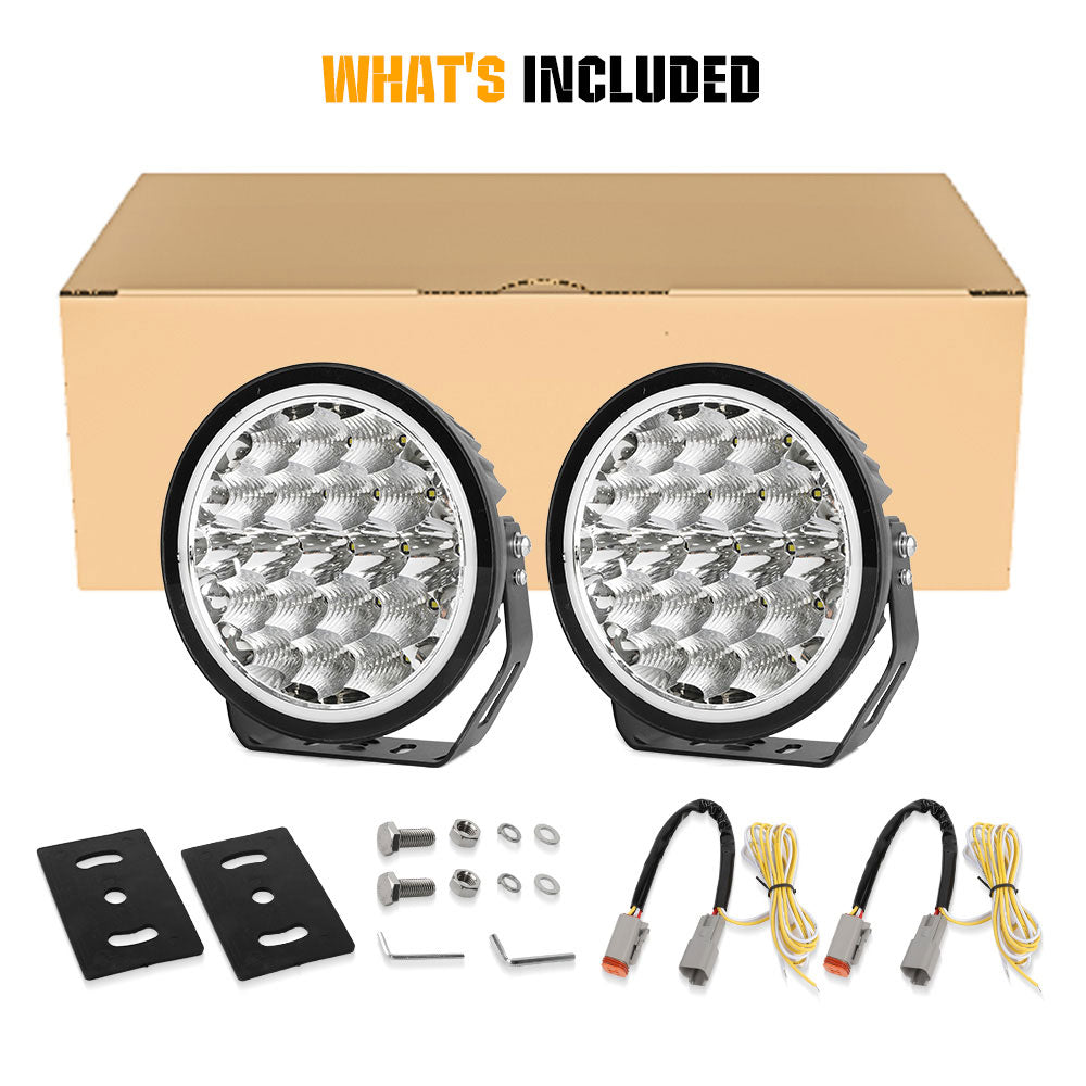 COLIGHT 9inch Aura Series Combo Beam LED Driving Lights With Yellow&White DRL