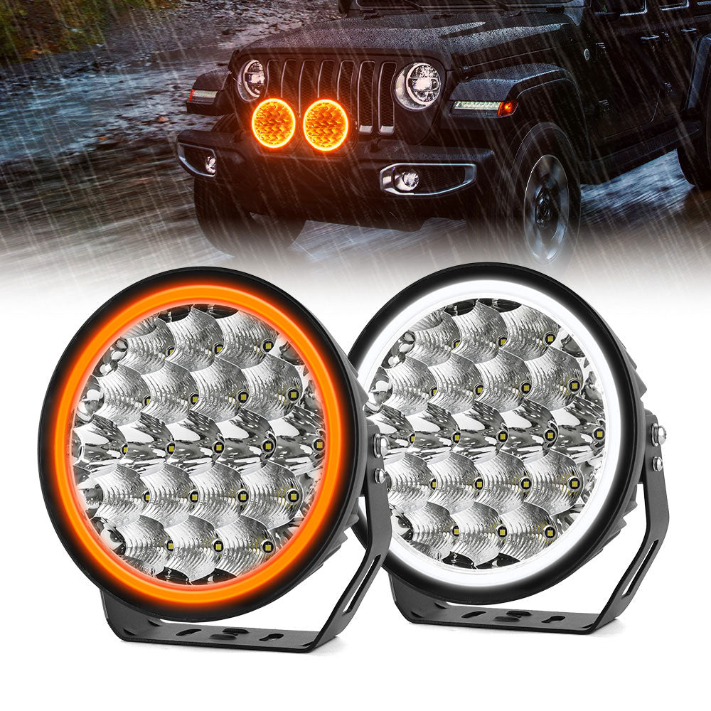 COLIGHT 9inch Aura Series Combo Beam LED Driving Lights With Yellow&White DRL