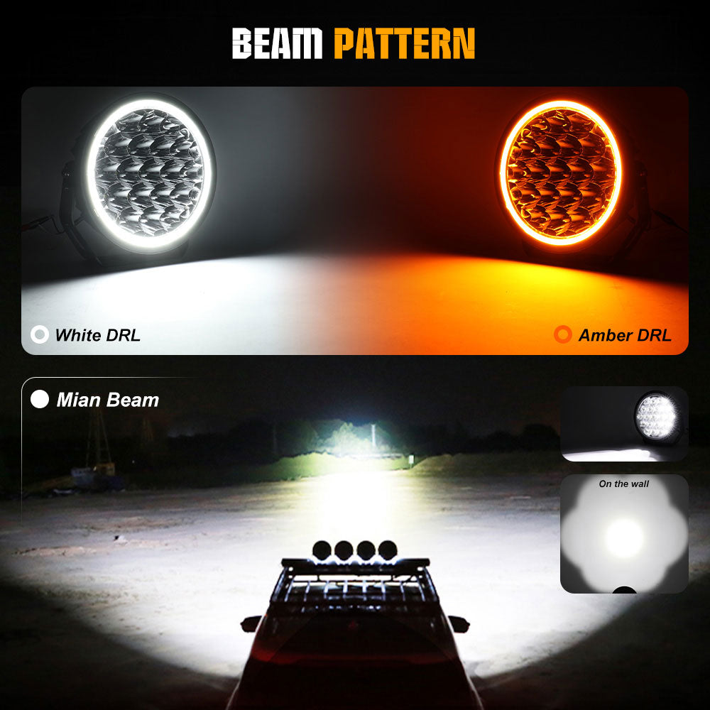 COLIGHT 9inch Aura Series Spot Beam LED Driving Lights With Yellow&White DRL