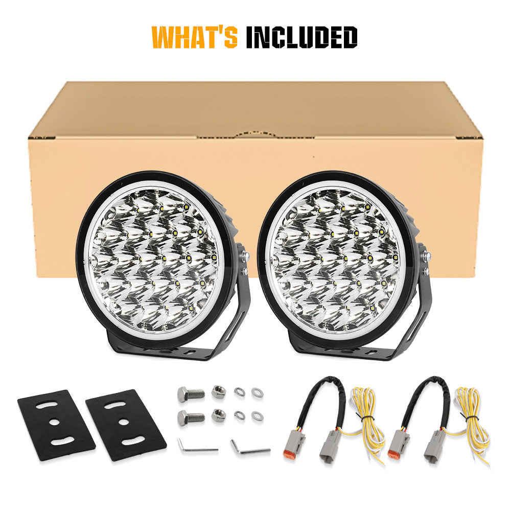 COLIGHT 9inch Aura Series Spot Beam LED Driving Lights With Yellow&White DRL