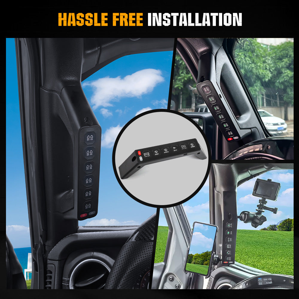 Jeep Wrangler JL Grab Handle 6 Gang Switch Panel