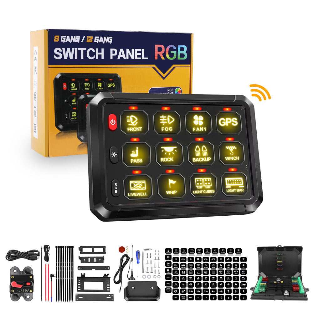 New Wireless 12 Gang RGB Switch Panel System With ACC Wire