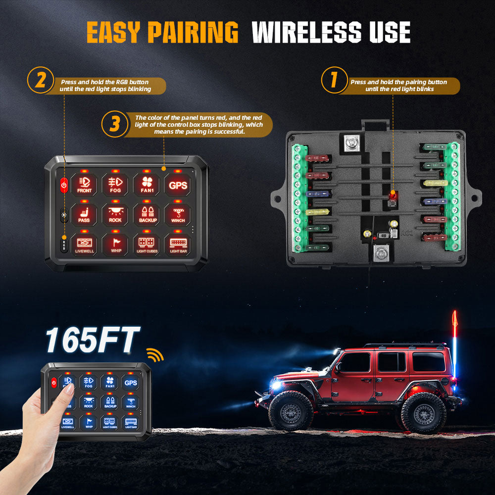 New Wireless 12 Gang RGB Switch Panel System With ACC Wire