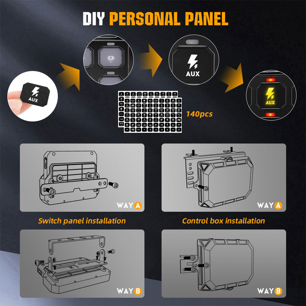 New Wireless 8 Gang RGB Switch Panel System With ACC Wire