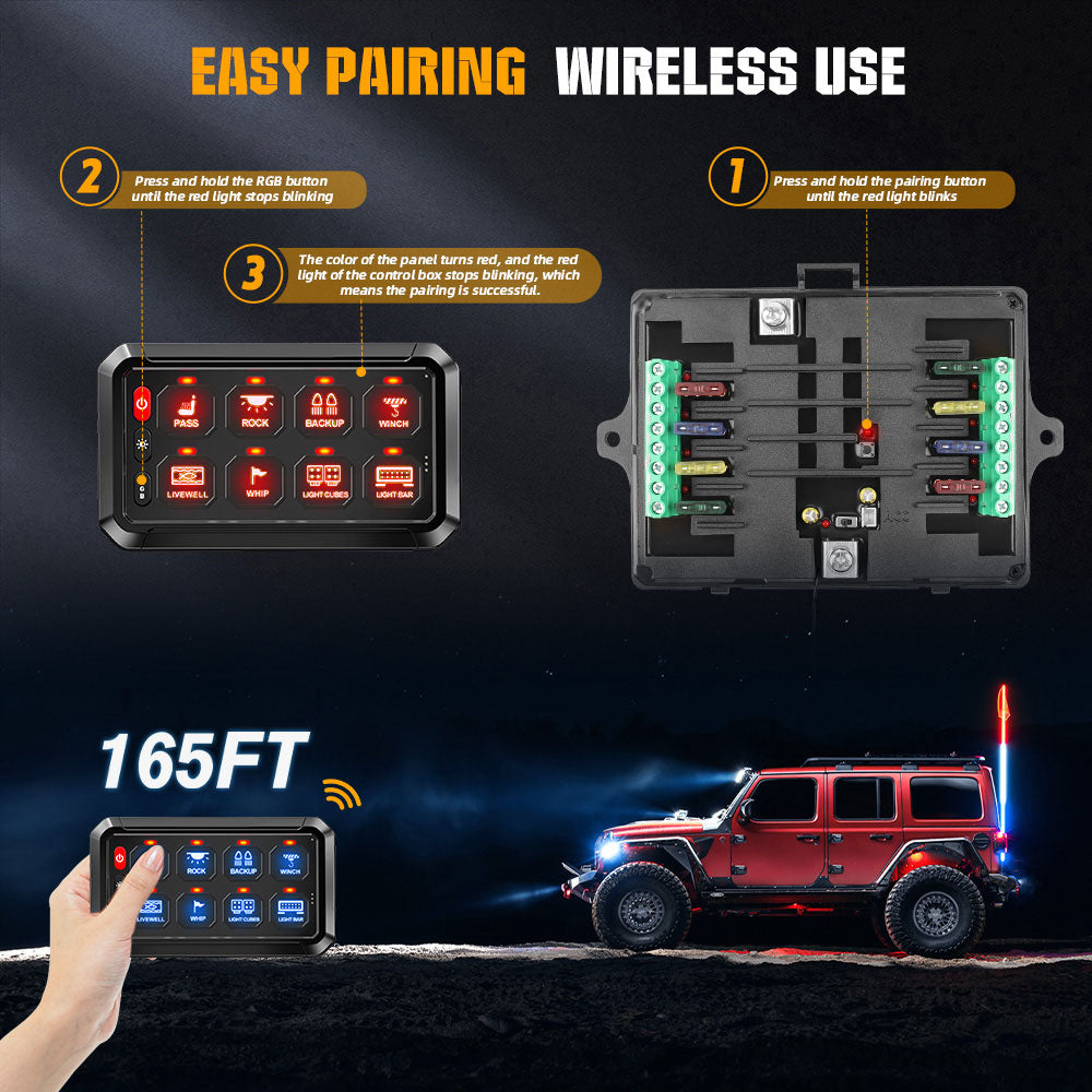 New Wireless 8 Gang RGB Switch Panel System With ACC Wire