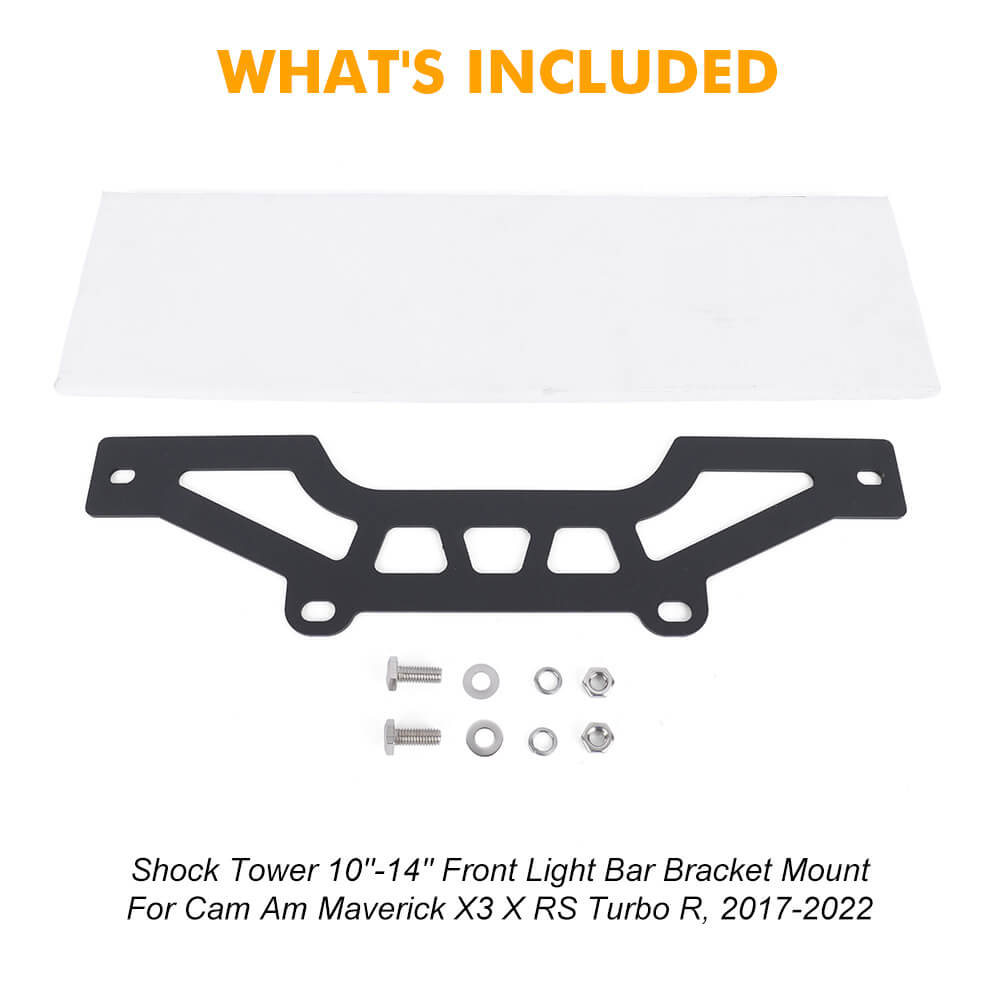 Soporte de barra de luz delantera de 10" a 14" para torre de amortiguación Cam Am Maverick X3 X RS Turbo R 2017-2022