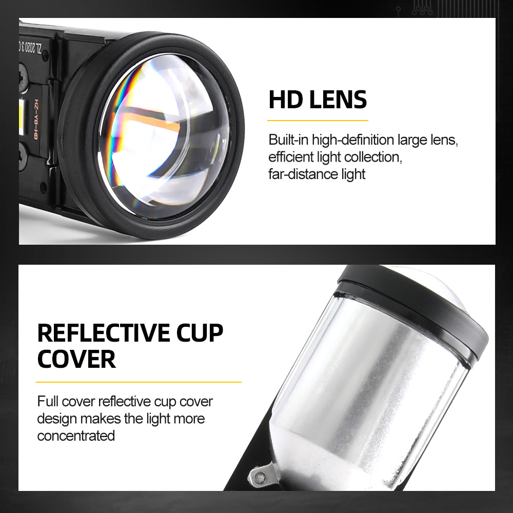 U10 Led h4 Lens 60W Super Power Dual Led Yellow and White Lens 6000k Mini H4  Led Projector at Rs 3868/pair, Car LED Headlight in New Delhi